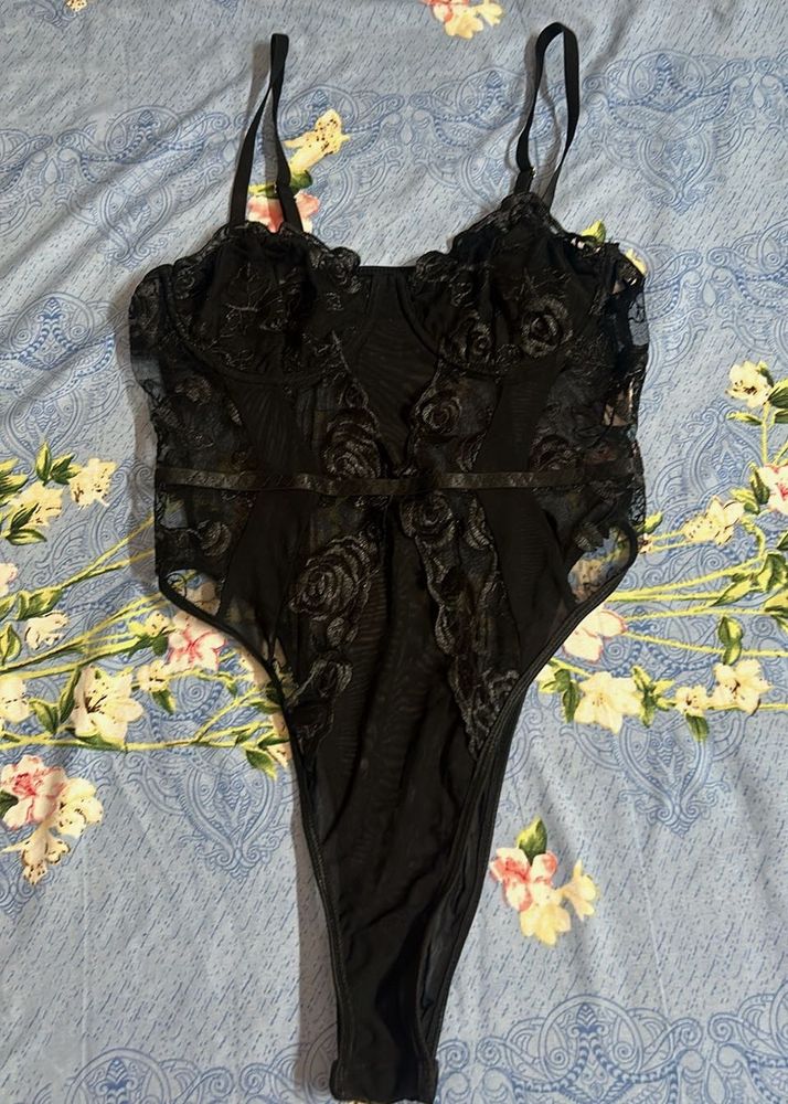 Sheer Lace Teddy Bodysuit