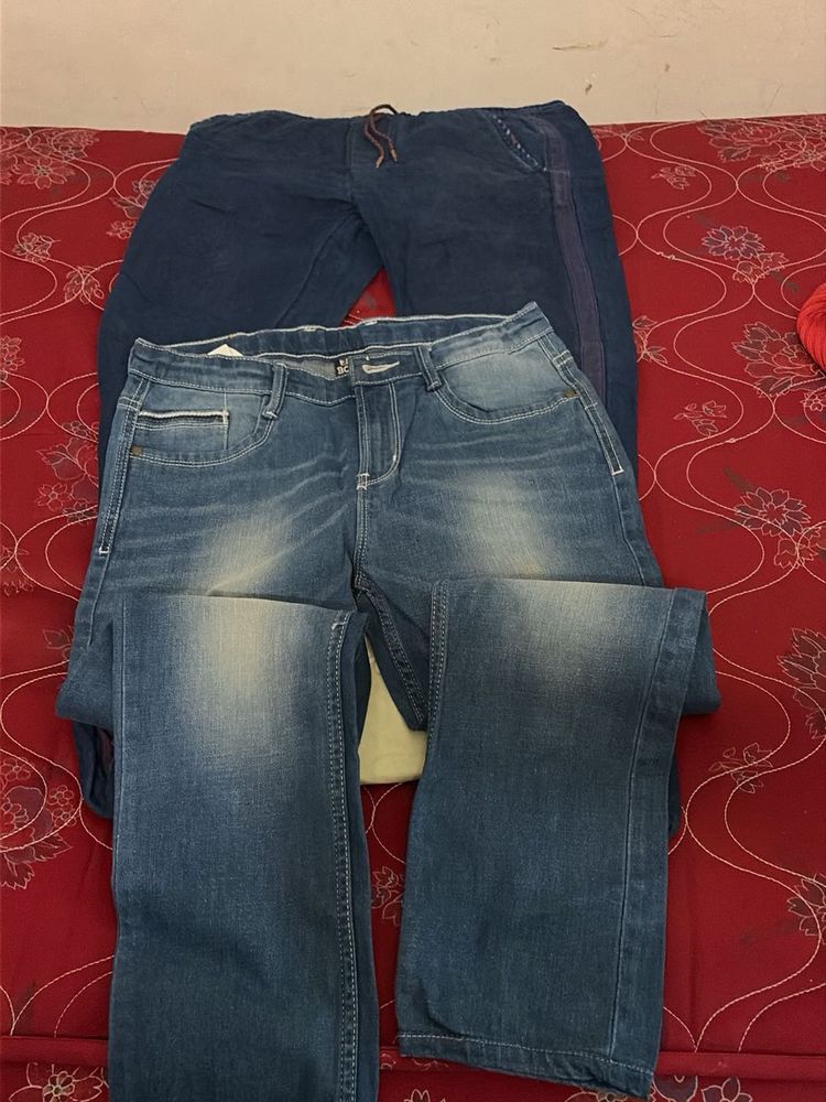 Men's Blue Denim Jeans &amp; Joggers