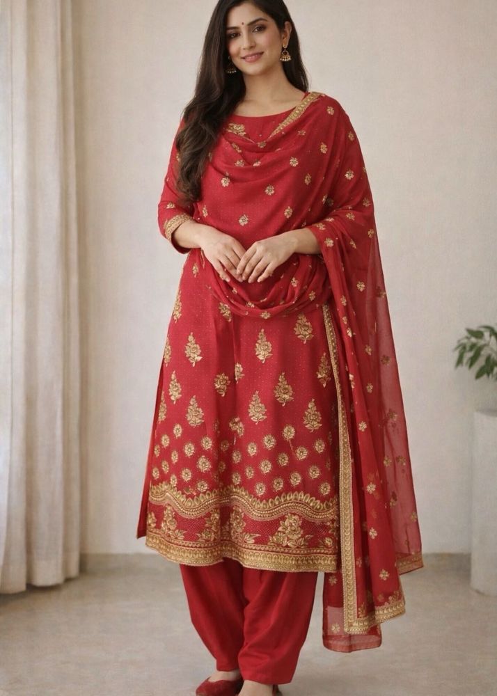 Red &amp; Gold  Suit Set