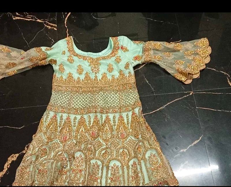 Elegant Mint &amp; Gold Indian Wedding Outfit