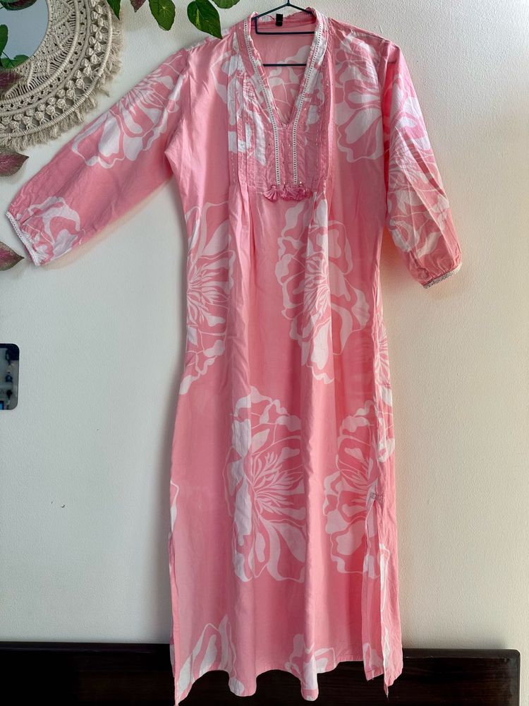 Cherry blossom pink Floral Printed suit pant set
