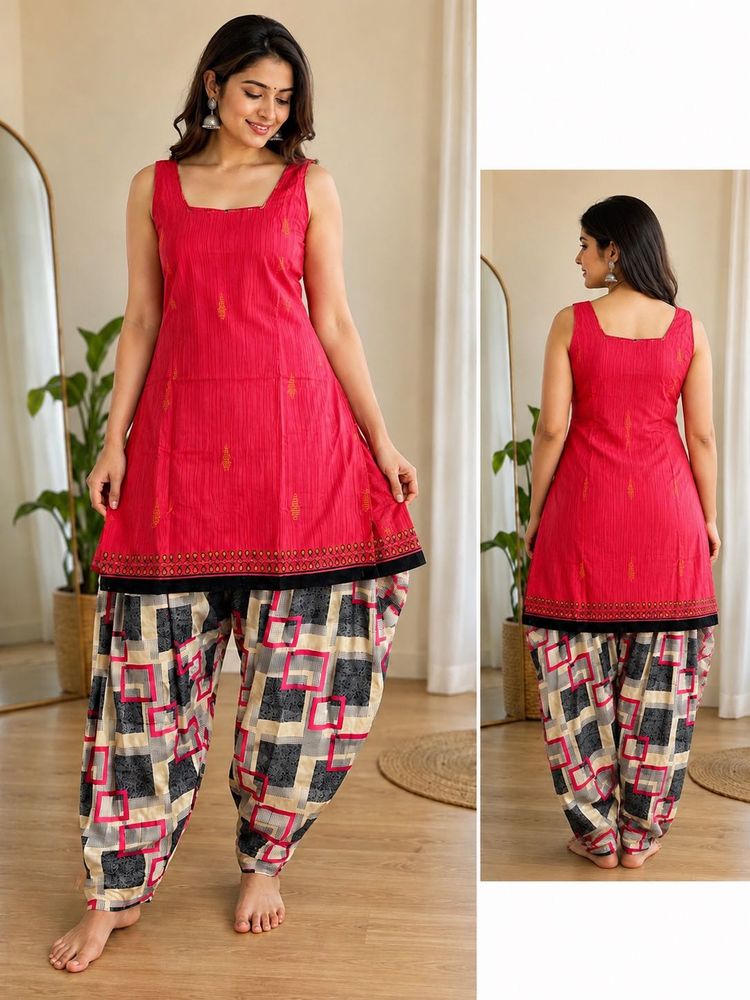 Women’s Pink Patiala Suit Set | Size M | Good