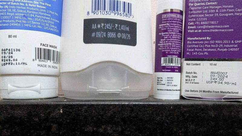 Dove Conditioner,The Dermaco Face Wash.
