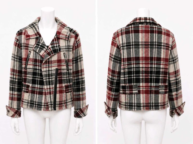 Trendy Plaid Moto Jacket