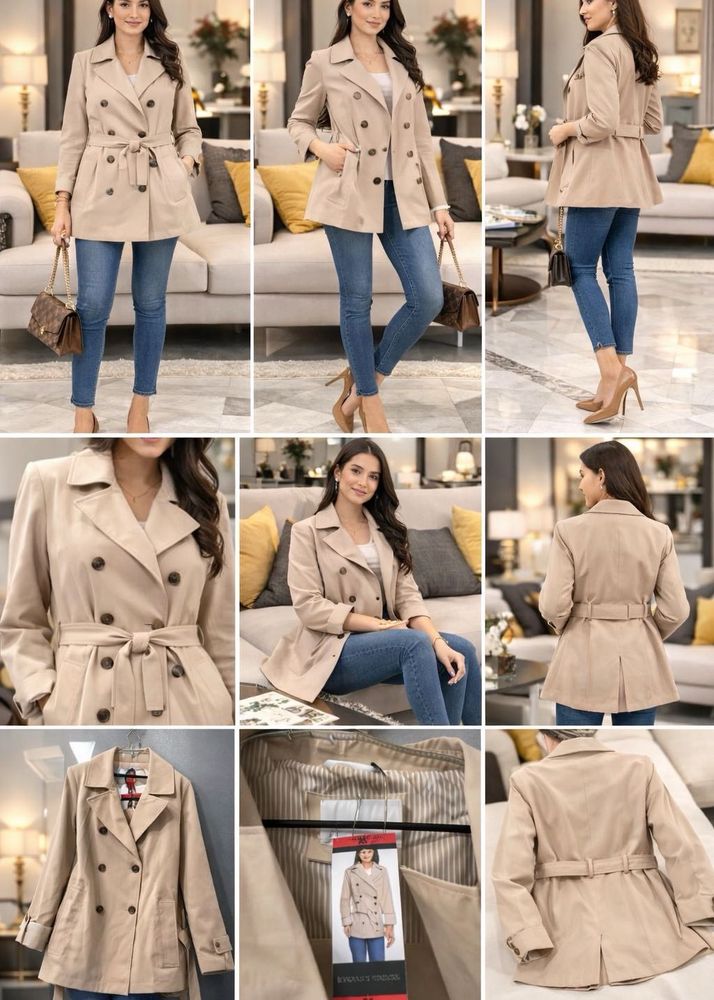 Weatherproof Classic Beige Trench Coat with Belt