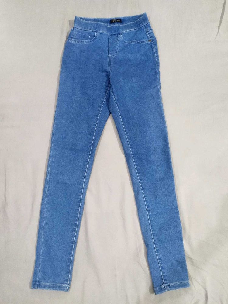 Women's Light Blue Skinny Fit Jeans – Soft &amp; Styli