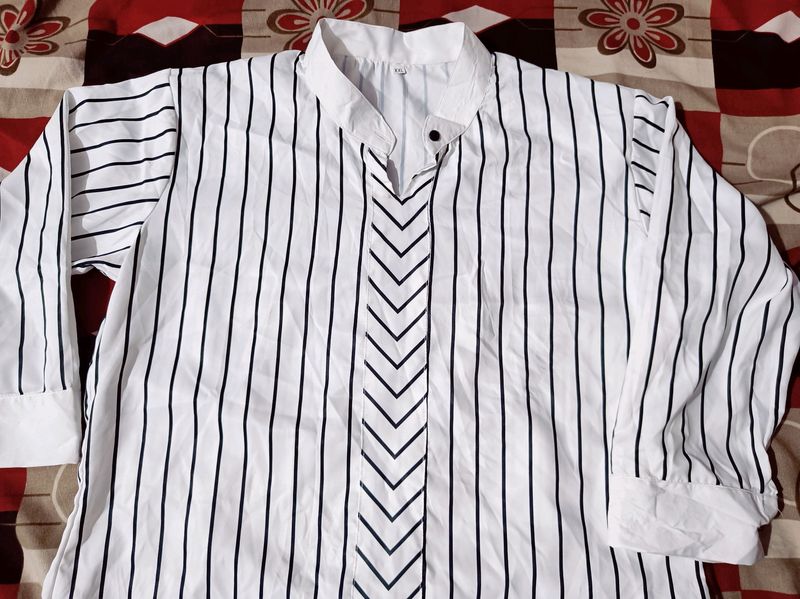 White And Black Stripe Shirt