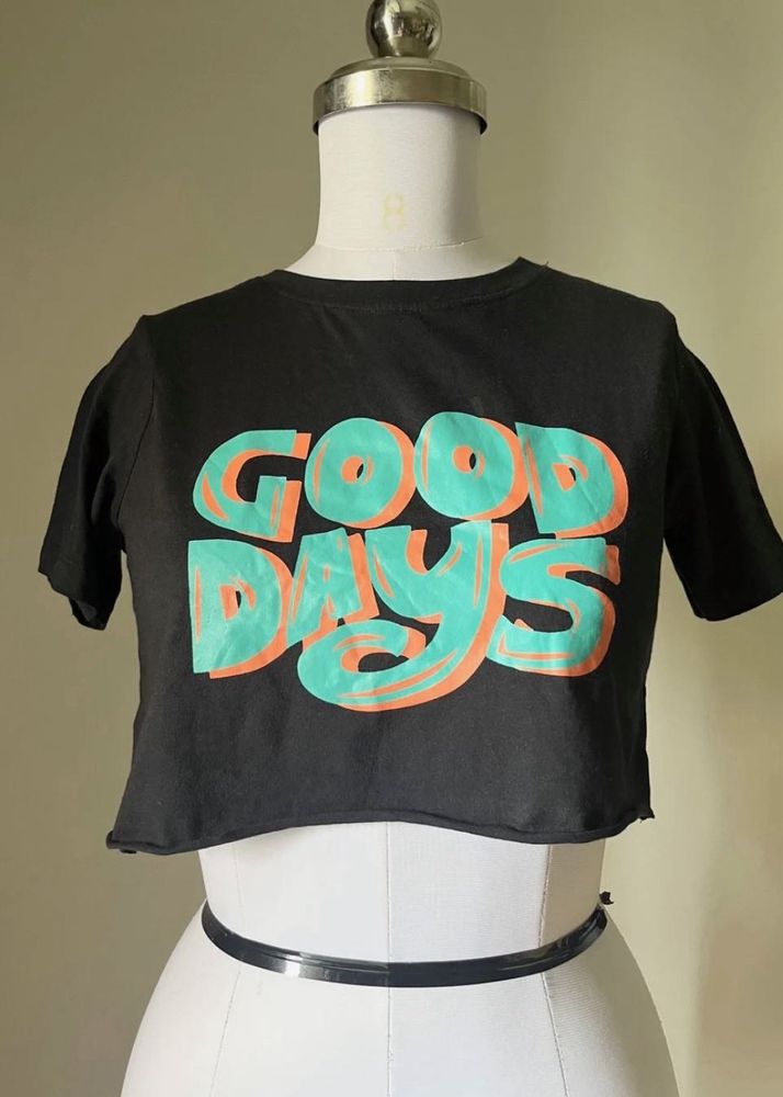 Black "Good Days" Crop Top