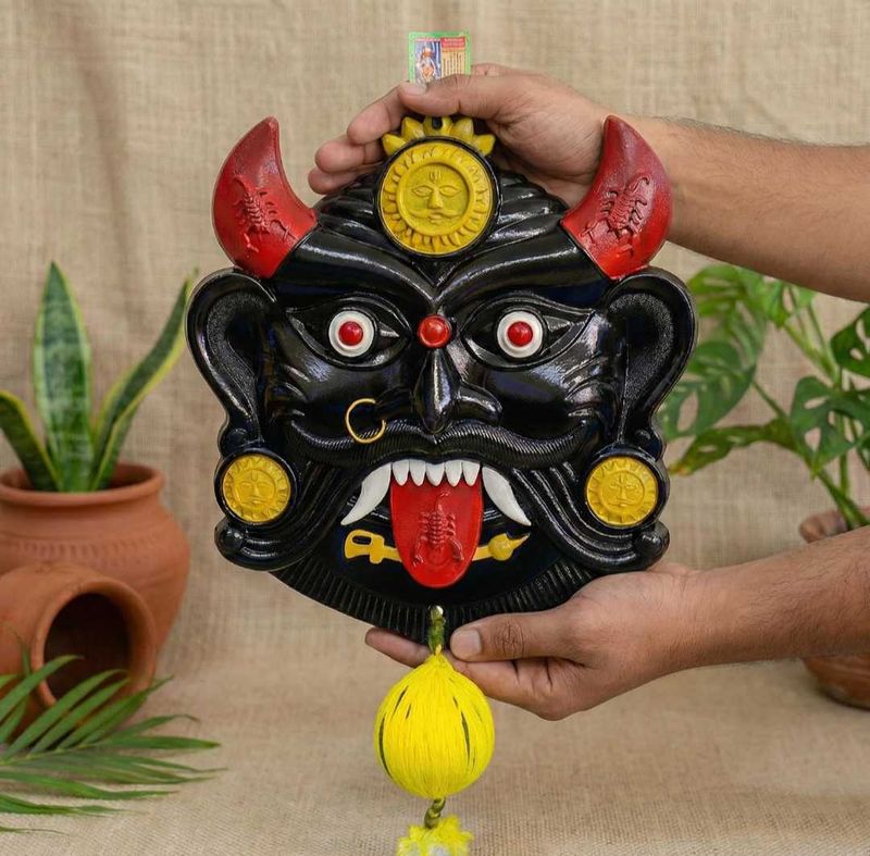 Unique Black Kali Idol Nazar Battu Wall Hanging