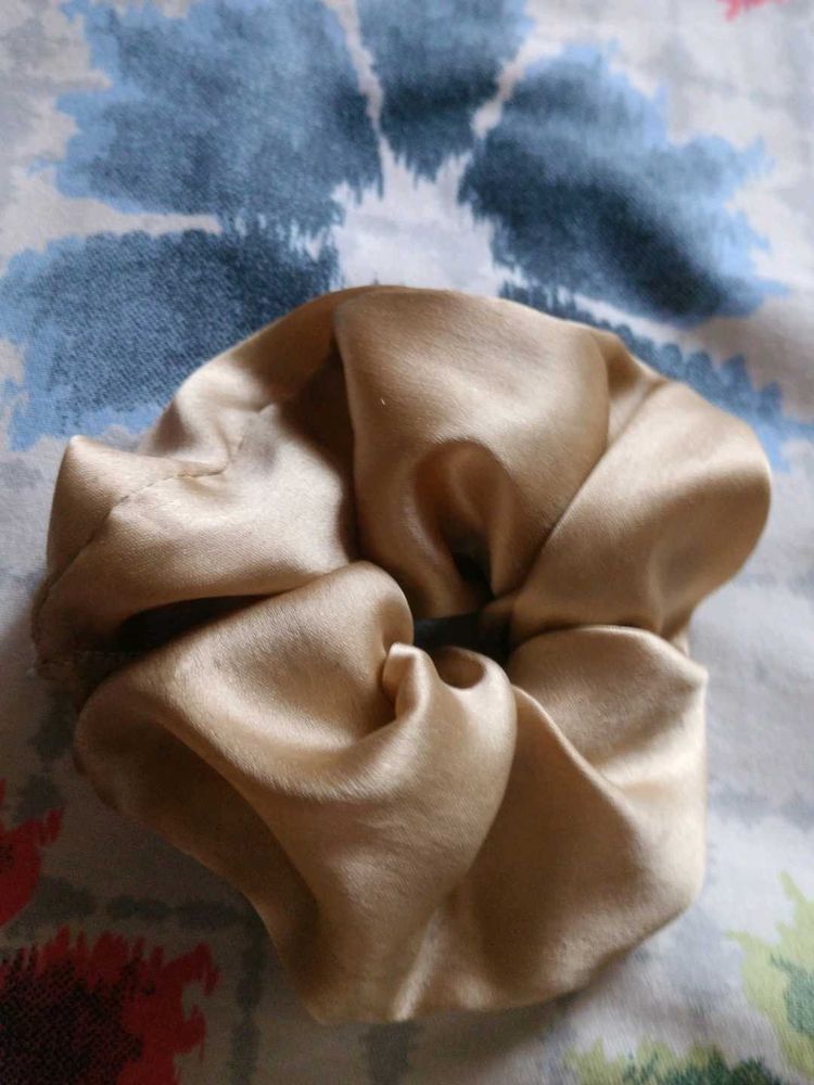 Champagne Satin Scrunchie