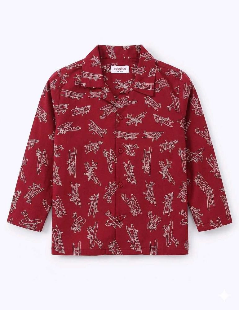 Cute Plane Print Pajama Set