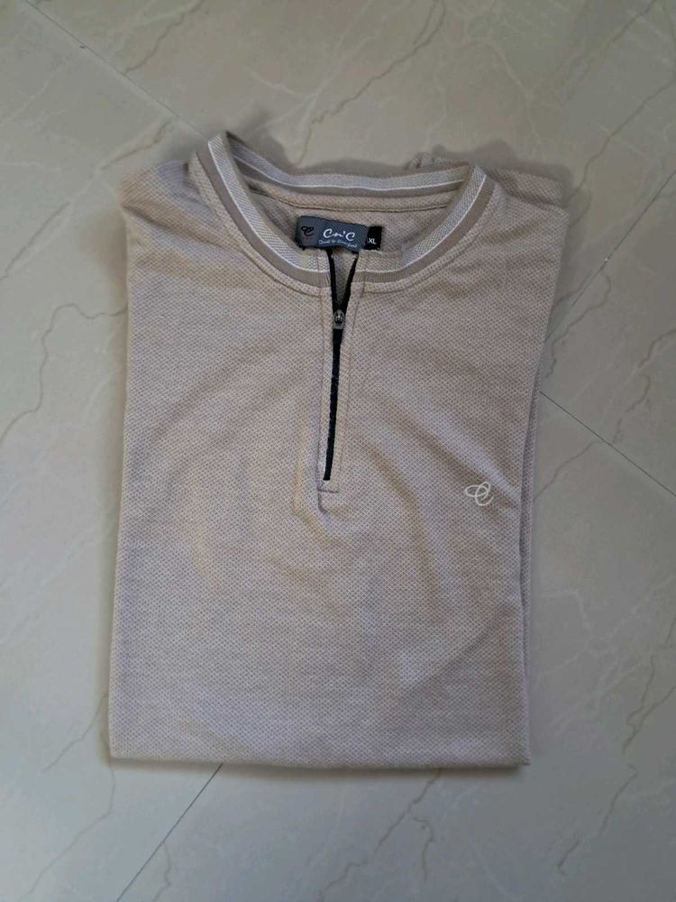 Elegant Half-Zip Polo Shirt for Men