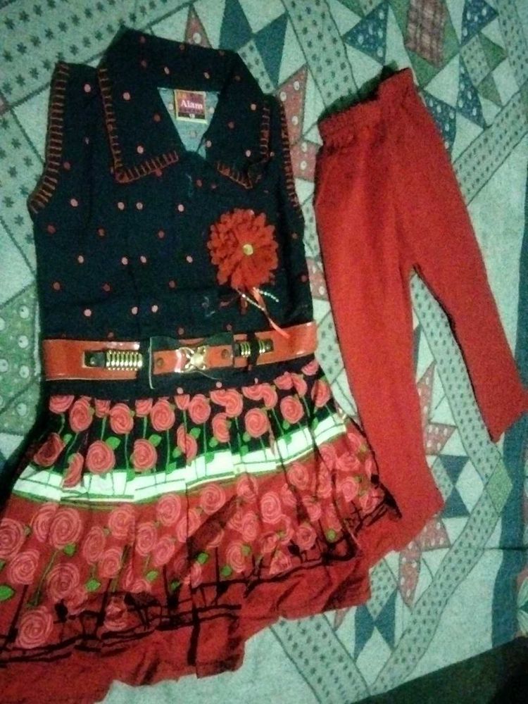 Girls' Dress and Pants Set