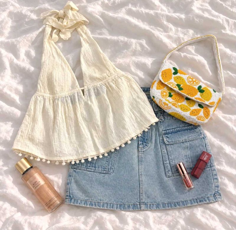 Cute Cream Halter Top