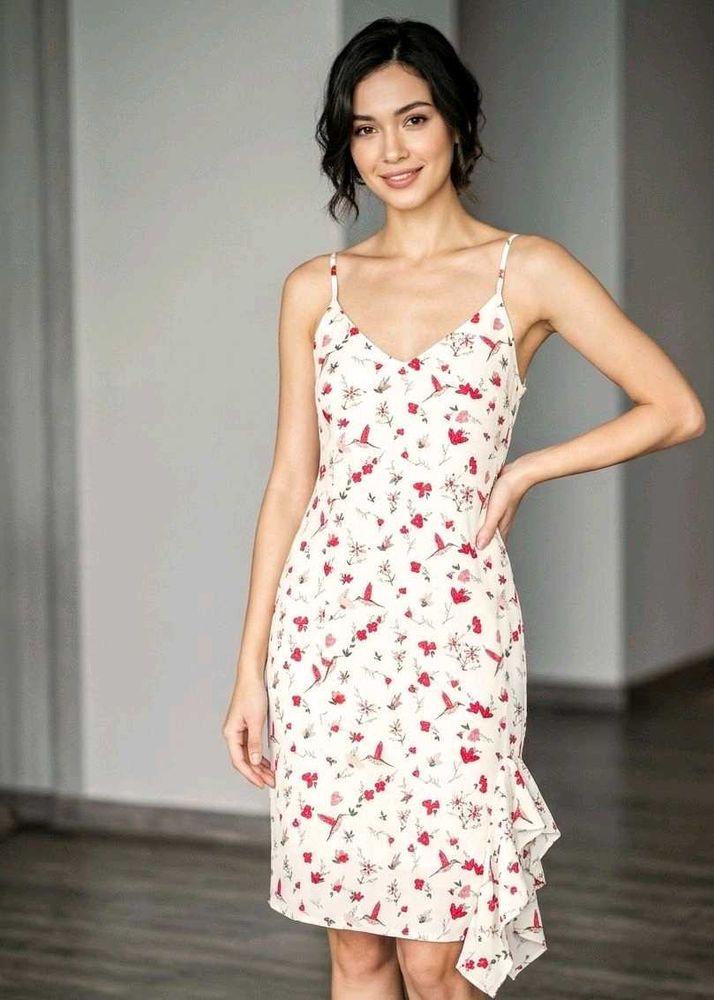 Cute Floral Print Slip Dress