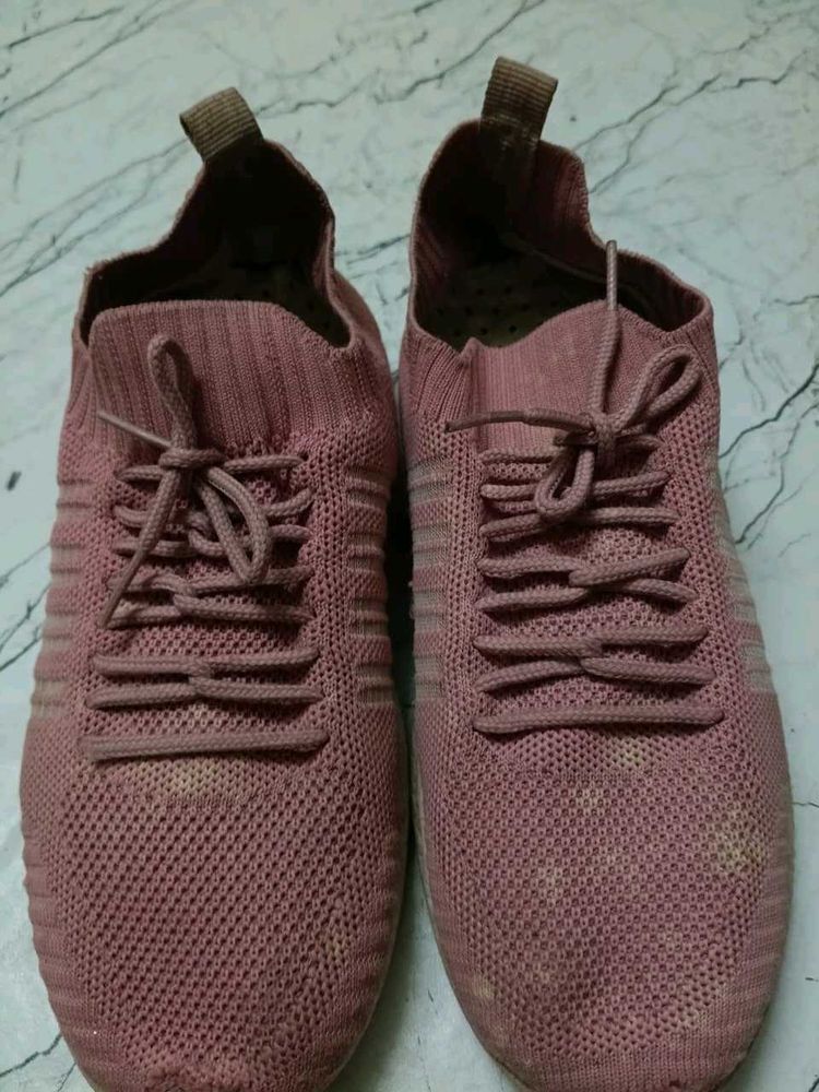 Comfortable Pink Knit Sneakers