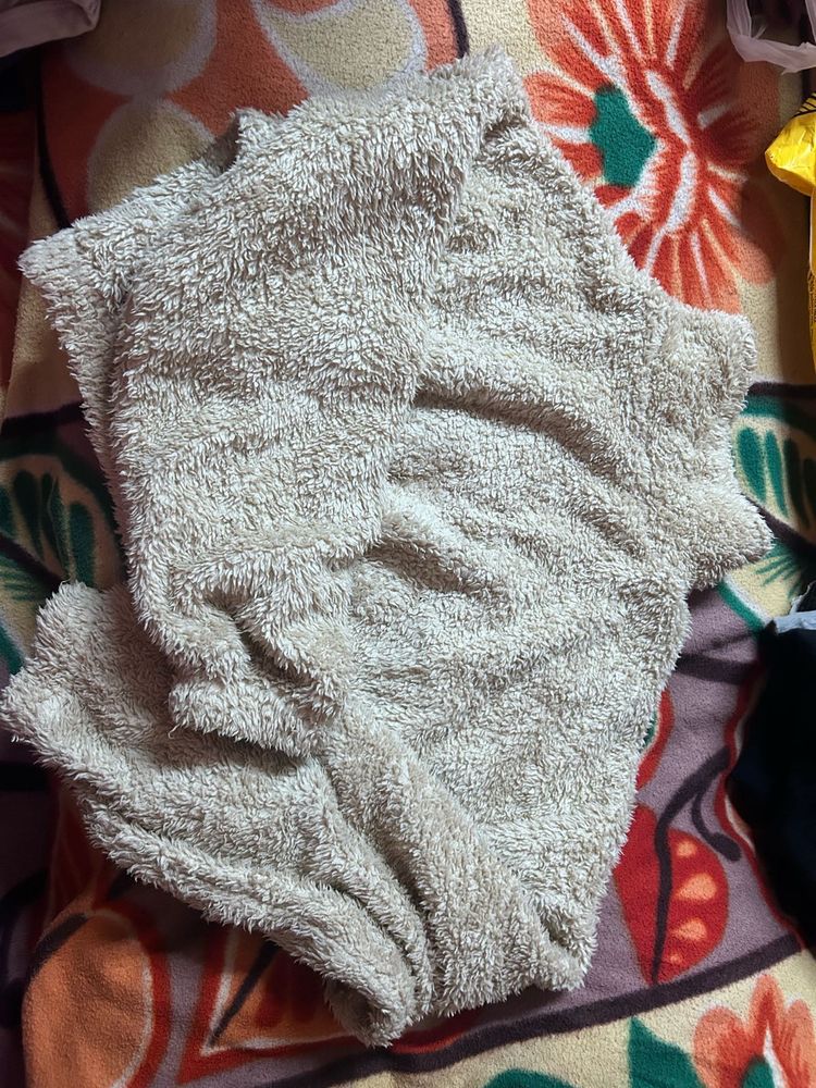 Fuzzy Beige Top
