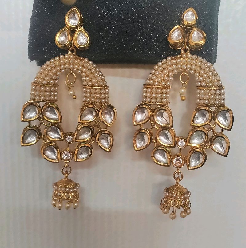 Kundan Earings Anti Tarnish Polish