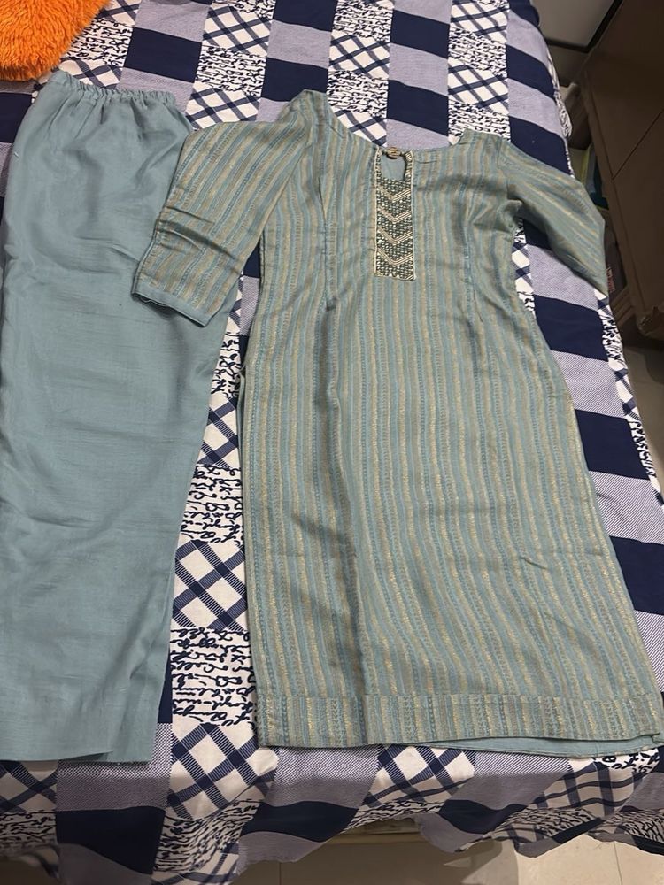 Elegant Striped Kurta and Palazzo Set