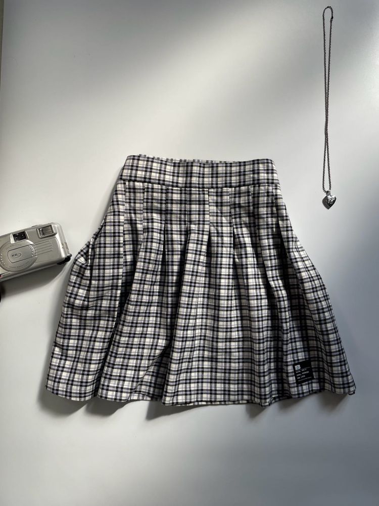 Plaid Pleated Mini Skirt