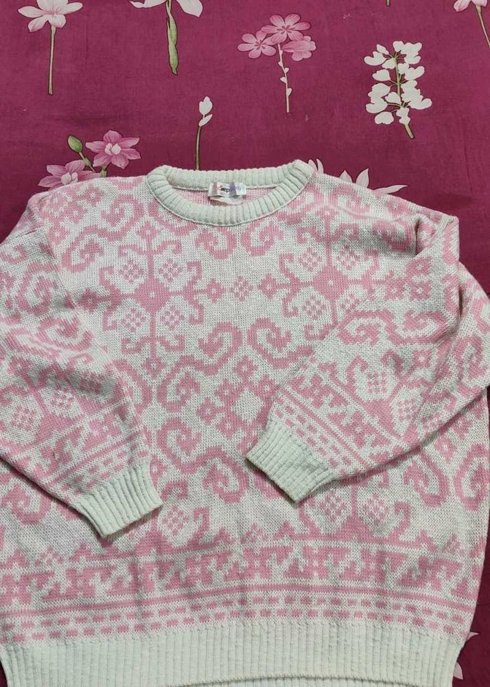 Pink Patterned Sweater