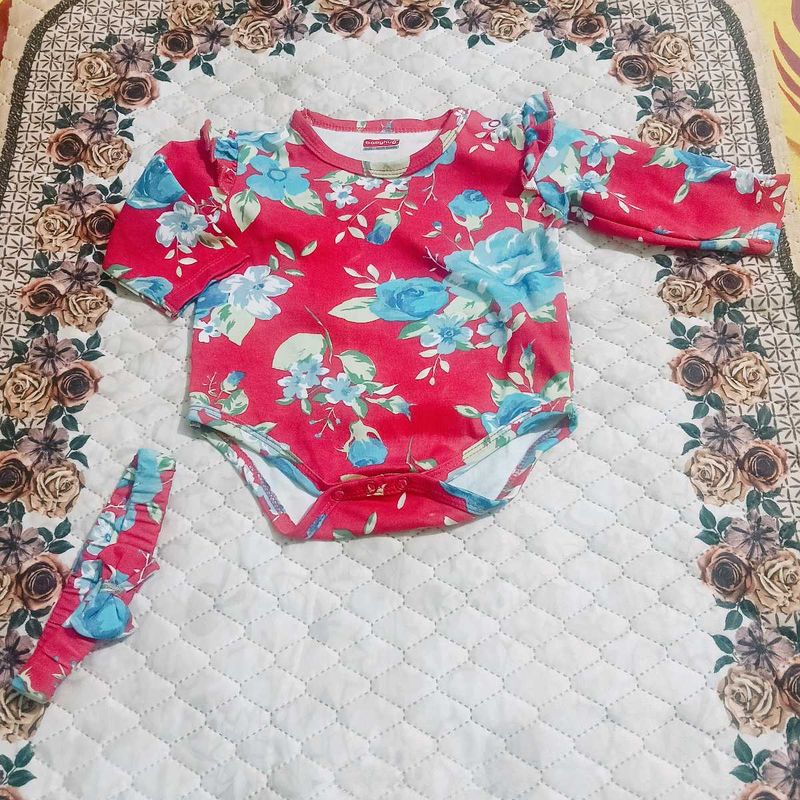 Baby Girl Bodysuit &amp; Headband Set