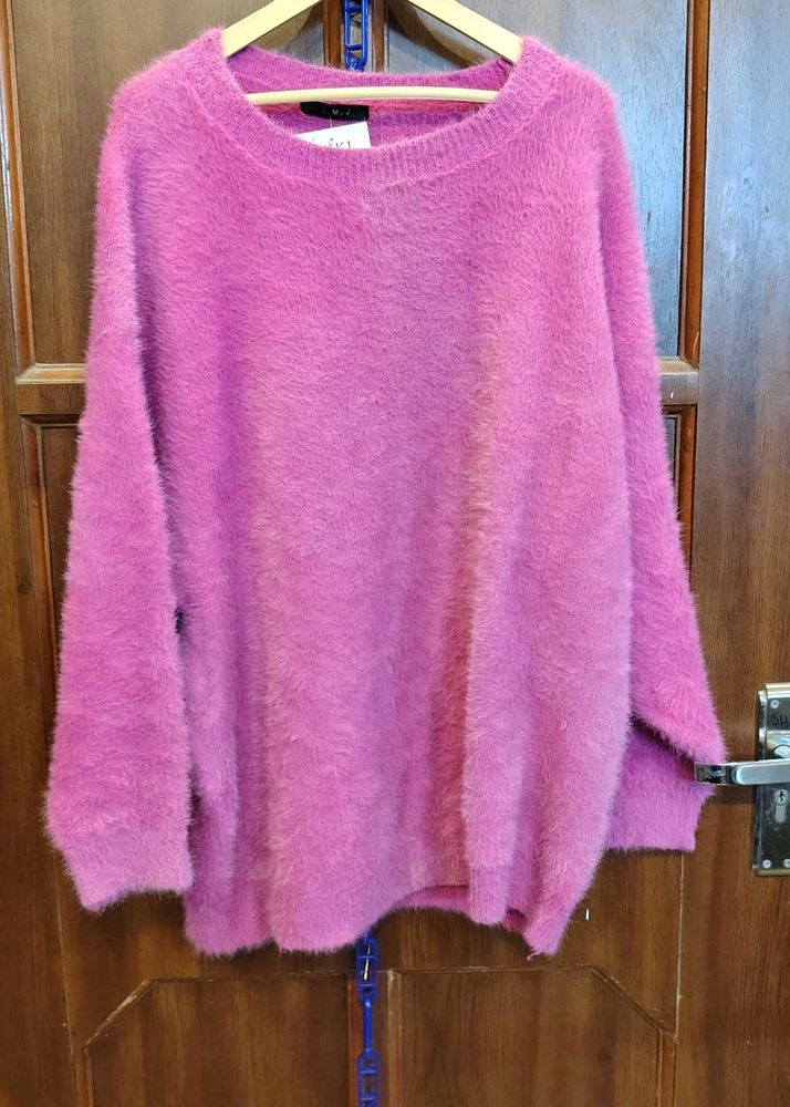 Cozy Pink Fuzzy Sweater