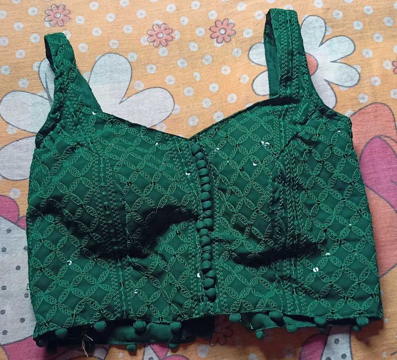 Stylish Green Sequin Blouse
