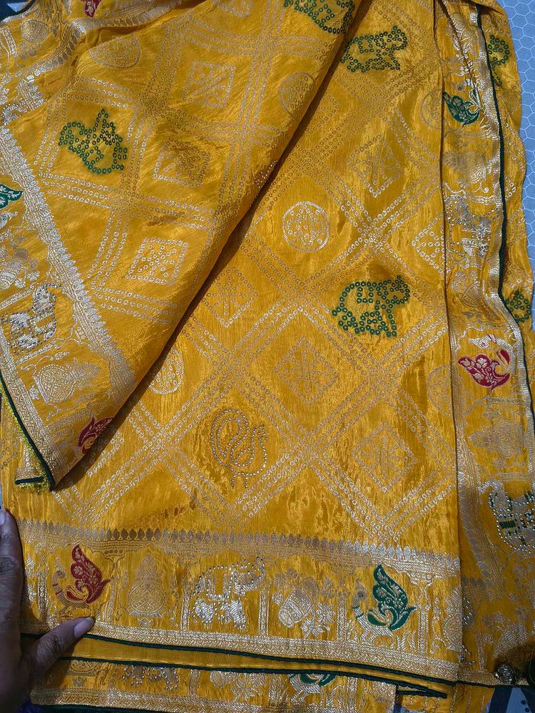 Beautiful Yellow Silk Saree
