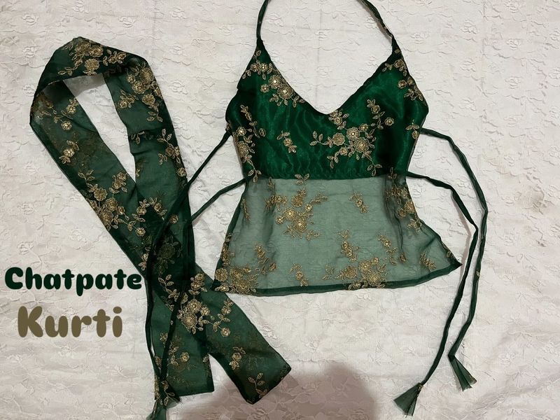Backless Chatpate top with Dupatta