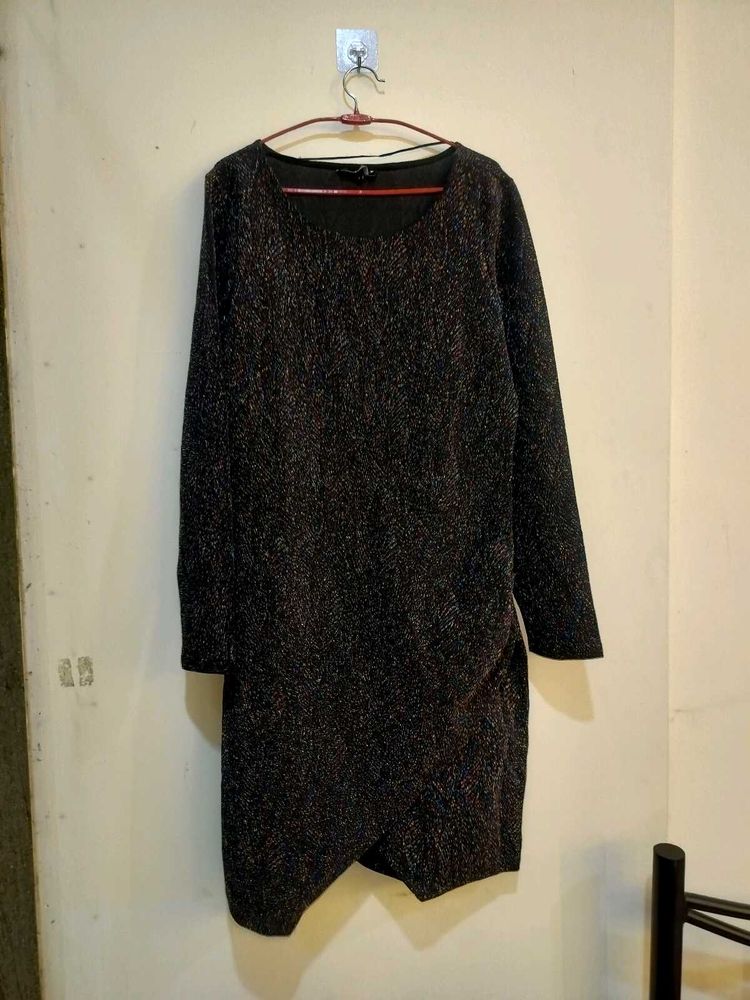 Sparkly Black Long Sleeve Dress