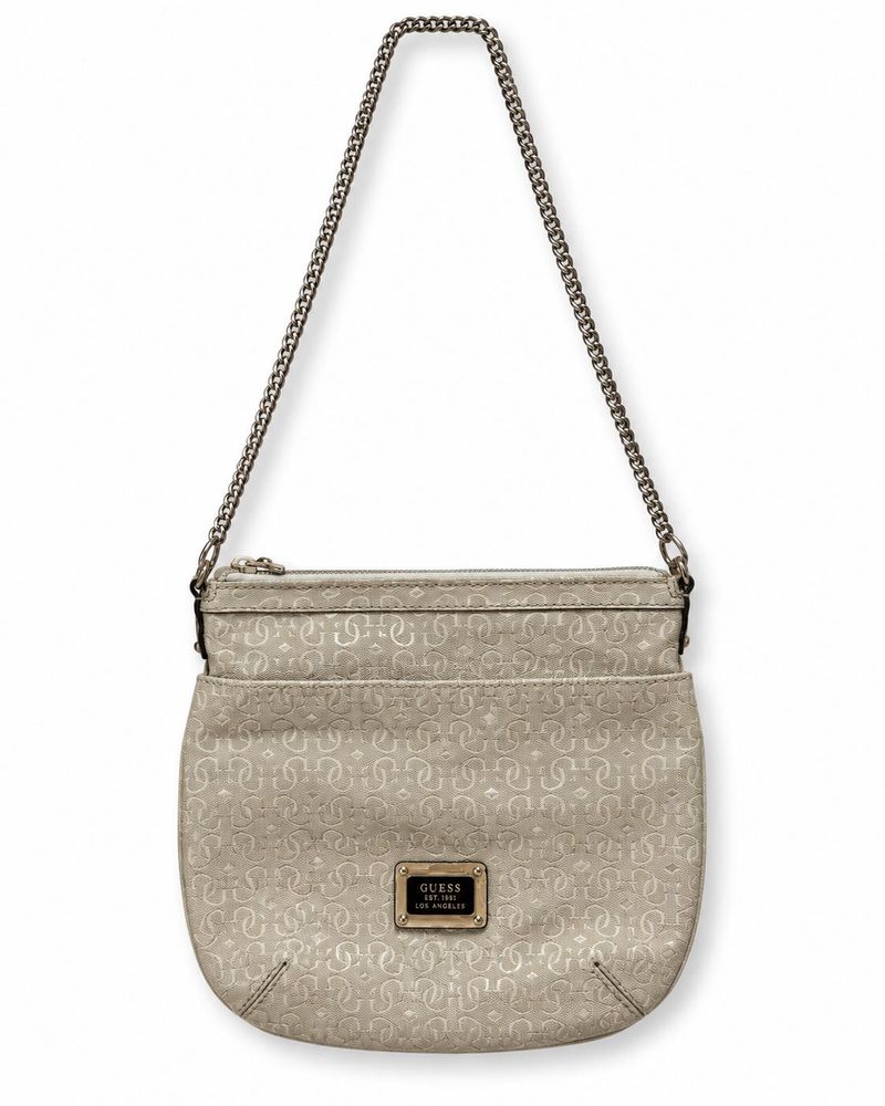 Guess Los Angels Beige Monogram Crossbody Bag