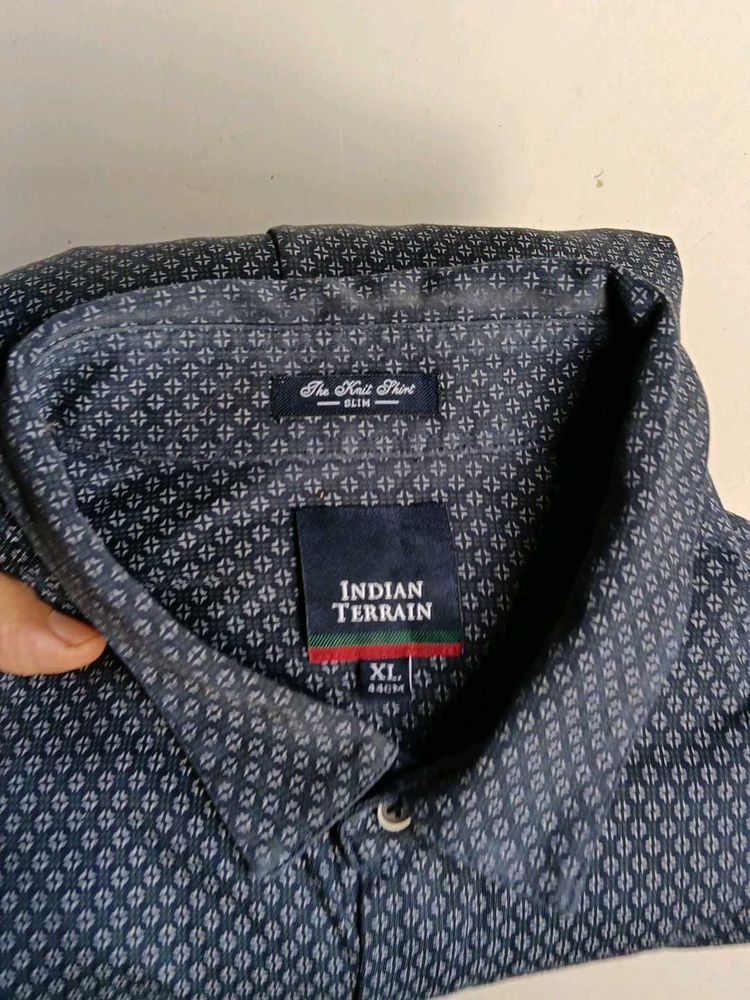 Indian Terrain Men's Slim Fit Knit Shirt