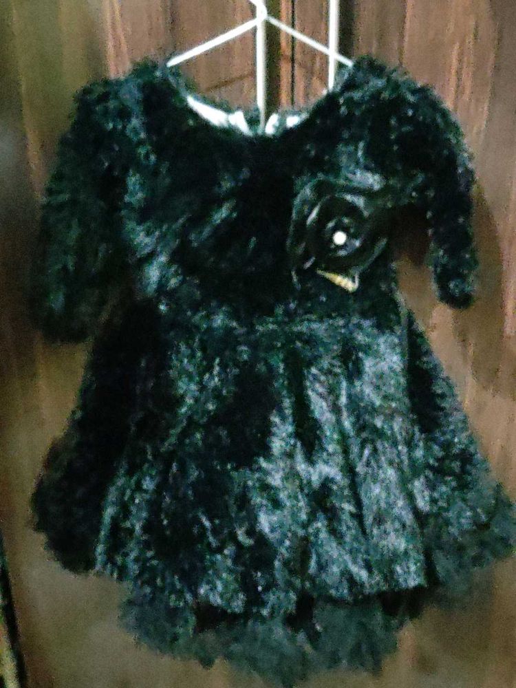 Fuzzy Black Party Dress