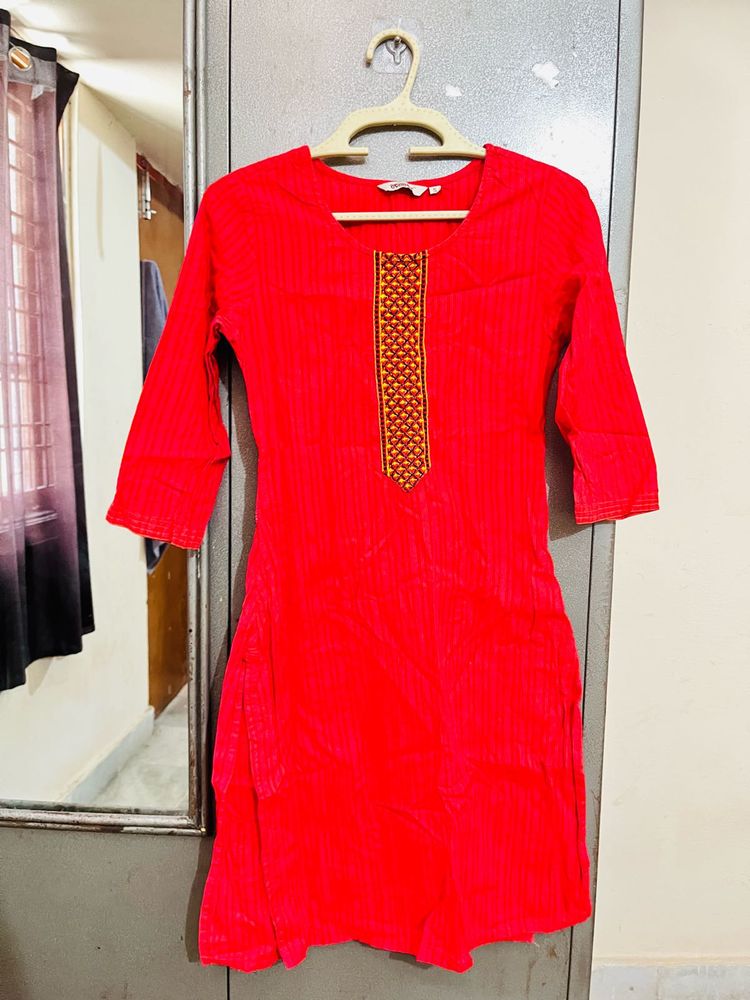 Vibrant Red Kurta