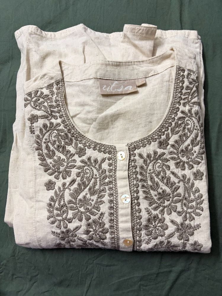 utsa by westside Embroidered Cotton Kurta