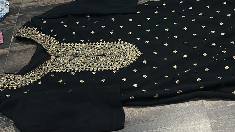 Embellished Black Kurta Set
