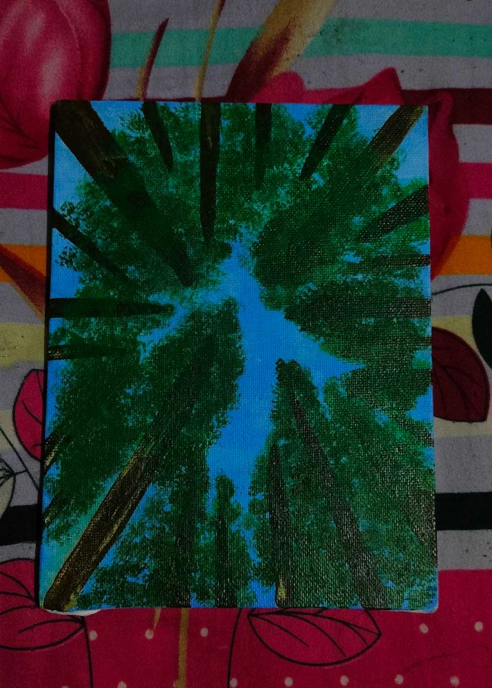 Forest Sky Acrylic Painting