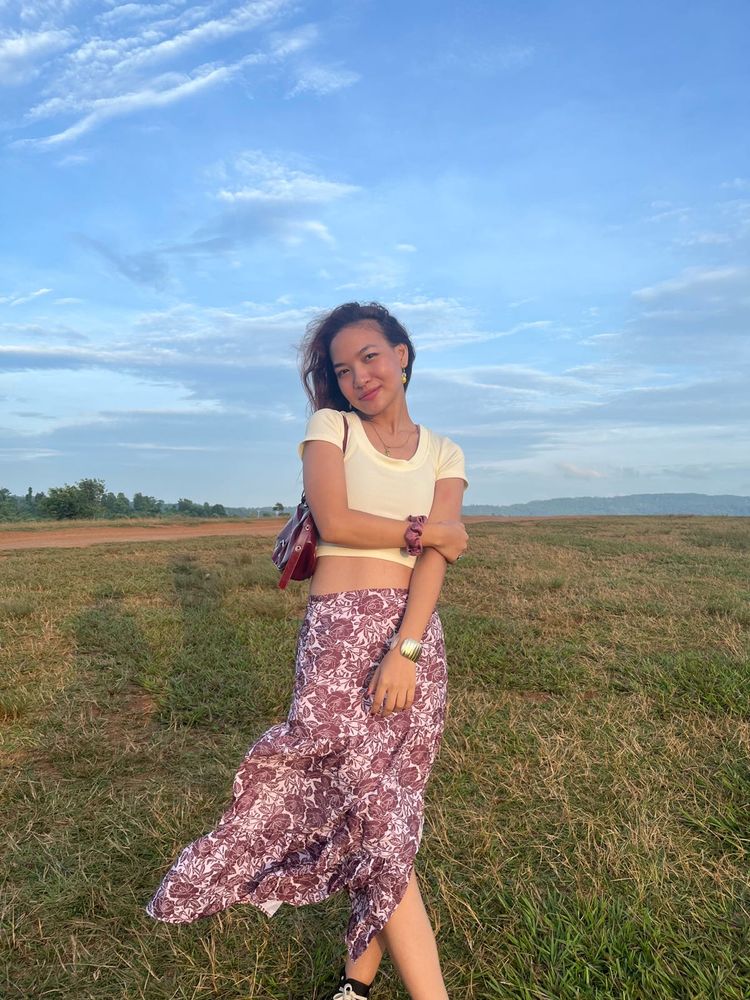 floral long skirt