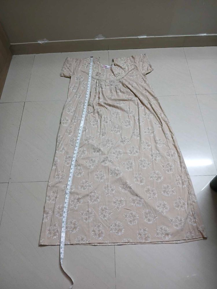 Comfortable Printed Nightgown L size length 55