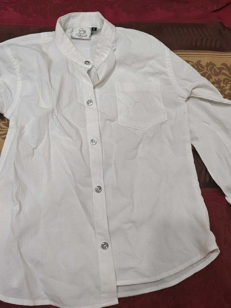 Classic White Button-Up Shirt