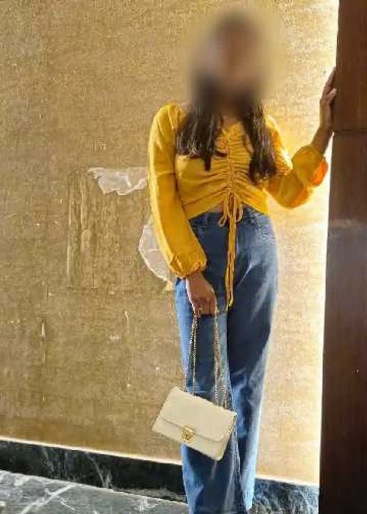 Stylish Yellow Ruched Crop Top