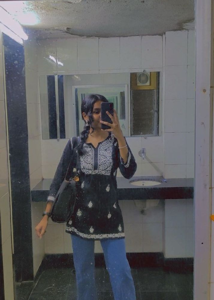 Black Chikankari Kurta