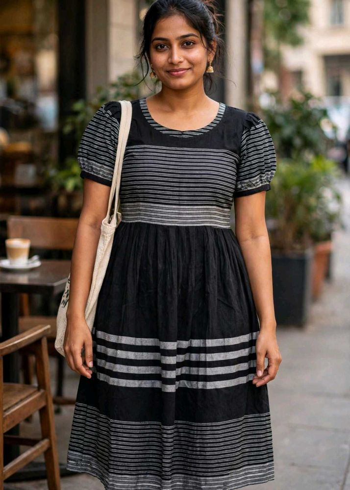 Chic Striped Black Dress