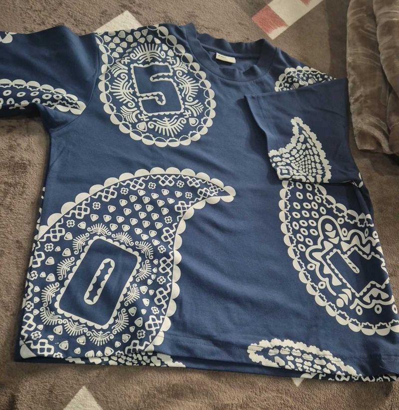 Mufti Blue Patterned T-Shirt