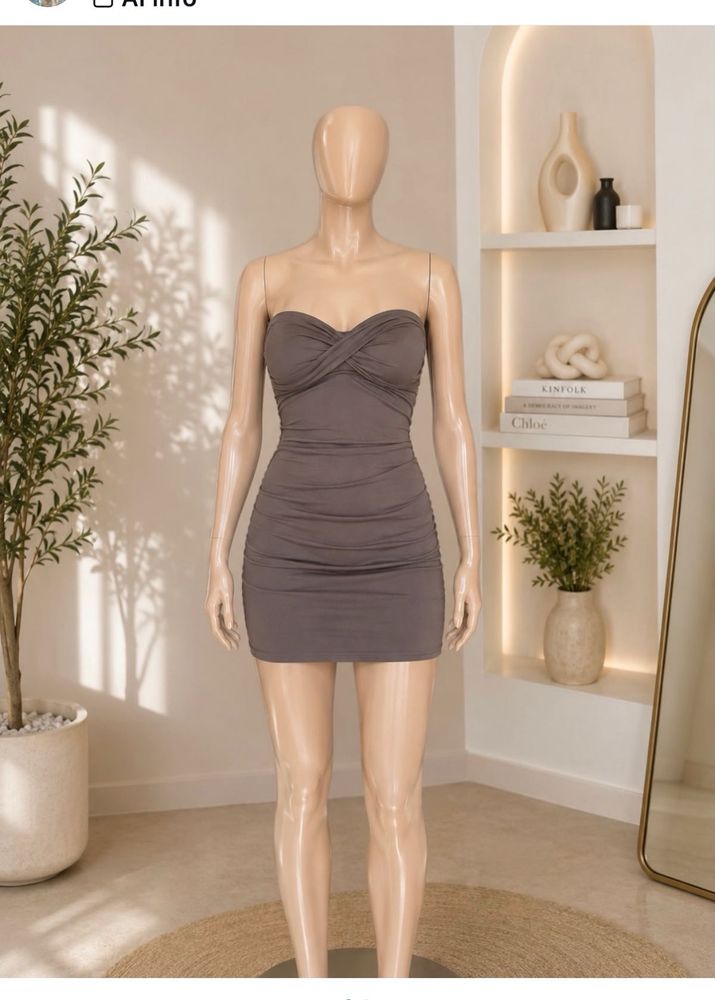 Chic Strapless Ruched Mini Dress