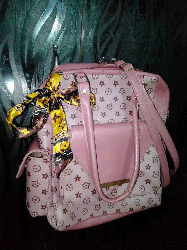 Chic Pink Monogram Shoulder Bag