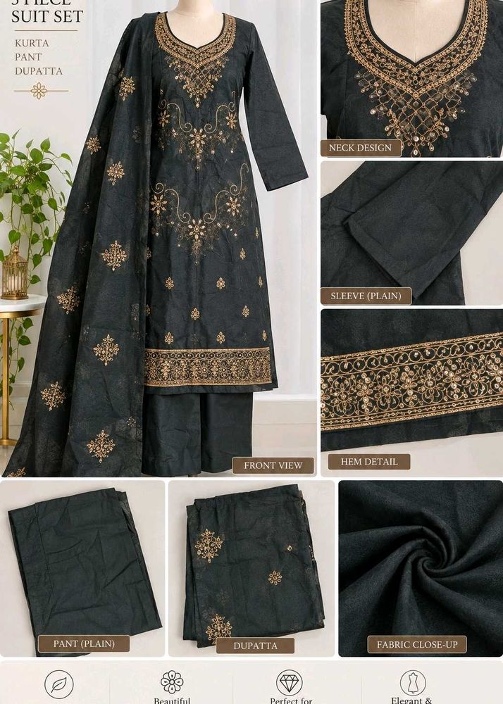 Embellished Kurta Set with Dupatta