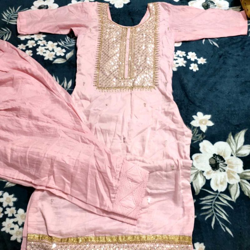 cotton silk patiala suit.