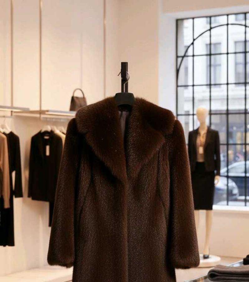 Elegant Brown Faux Fur Coat